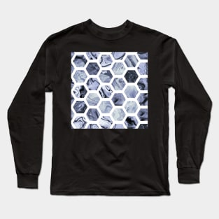 Grey hexagons Long Sleeve T-Shirt